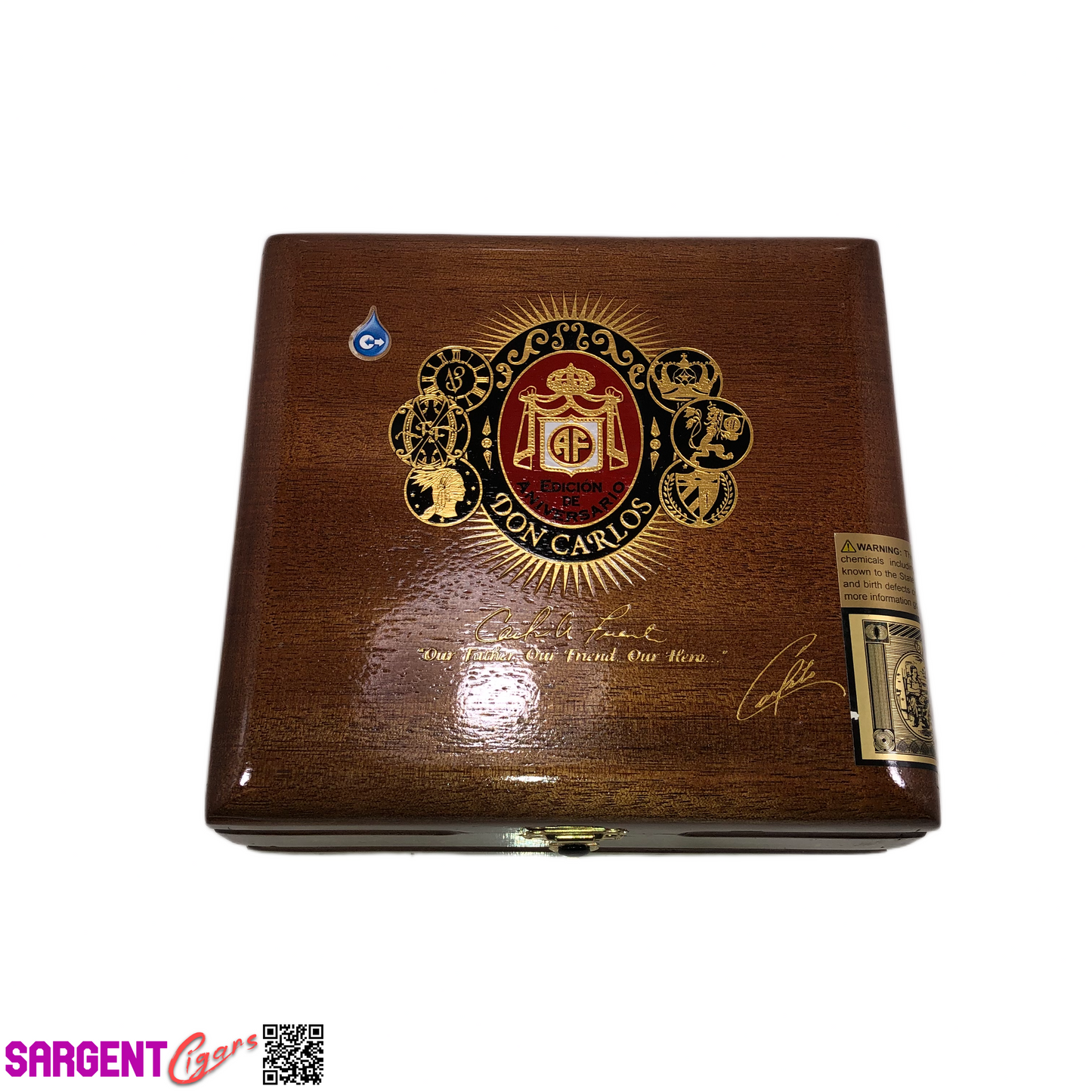 Arturo Fuente Don Carlos No4 Empty Wooden Cigar Box 6.75x5.75x2.75