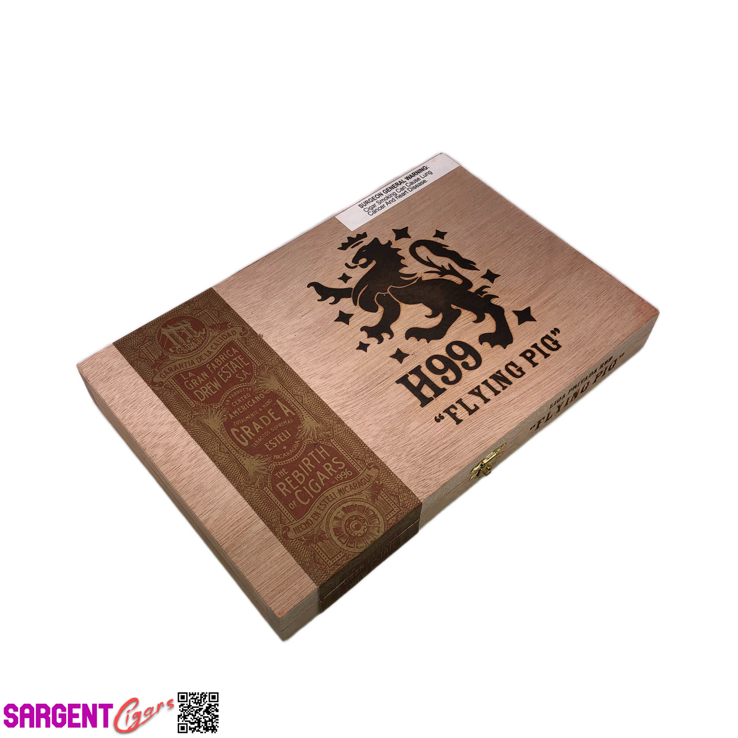 Liga Privada Flying Pig H99 Empty Wooden Cigar Box 10.25x6.75x1.25