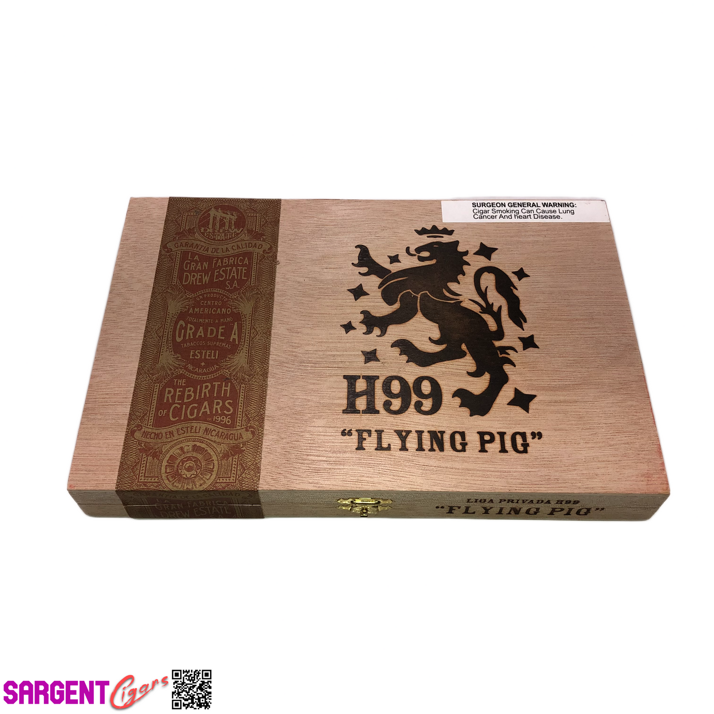 Liga Privada Flying Pig H99 Empty Wooden Cigar Box 10.25x6.75x1.25