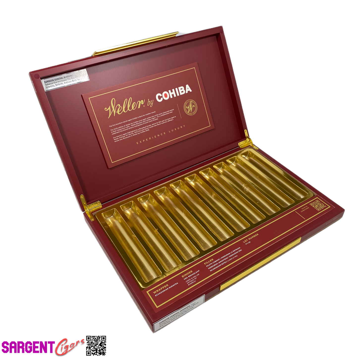 Cohiba Weller 2025 Empty Wooden Cigar Box 15.25x10x2