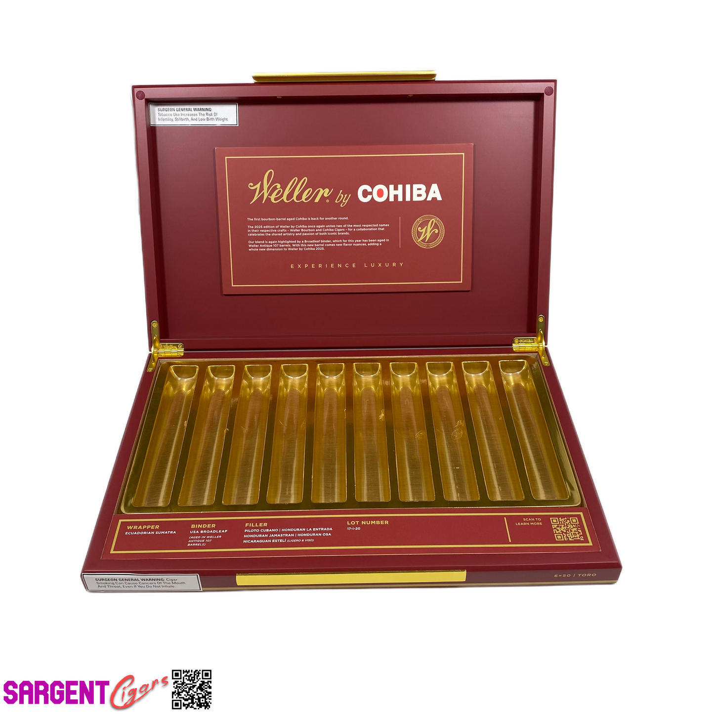 Cohiba Weller 2025 Empty Wooden Cigar Box 15.25x10x2