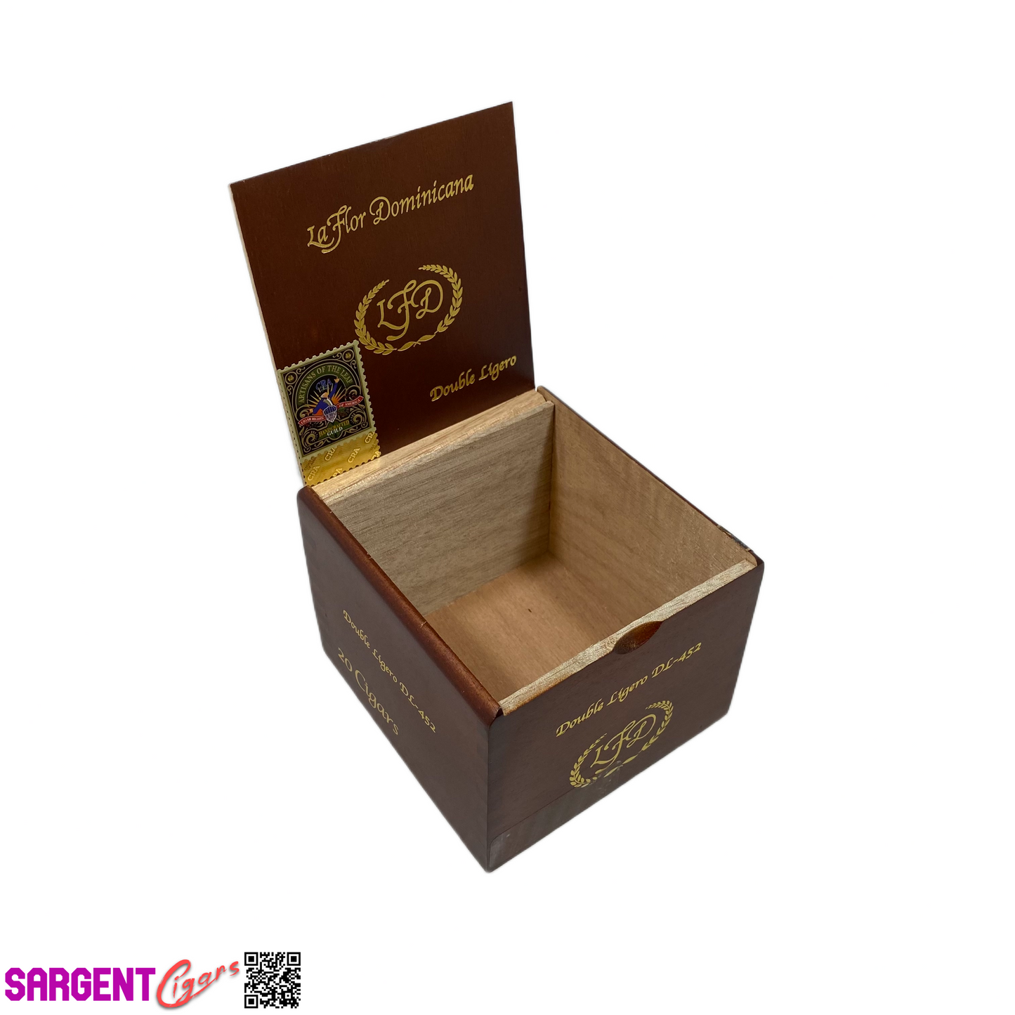 LFD DL452 Empty Wooden Cigar Box 4.5x5x3.5