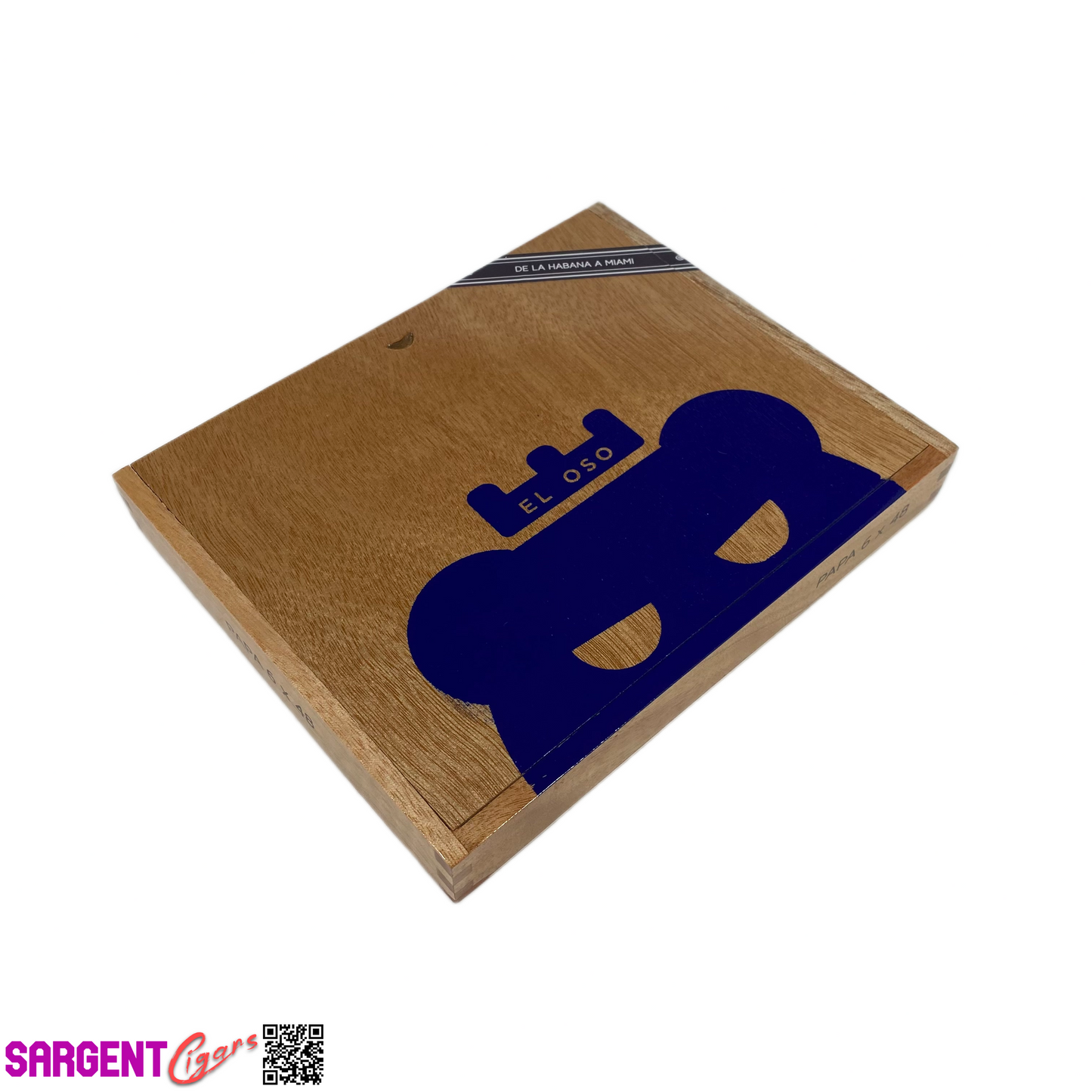 Warped Cigars El Oso Empty Wooden Cigar Box 8.25x6.75x1