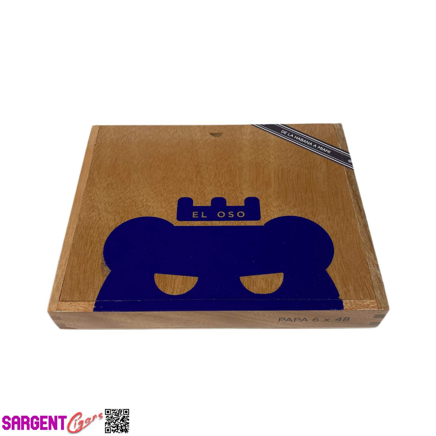 Warped Cigars El Oso Empty Wooden Cigar Box 8.25x6.75x1