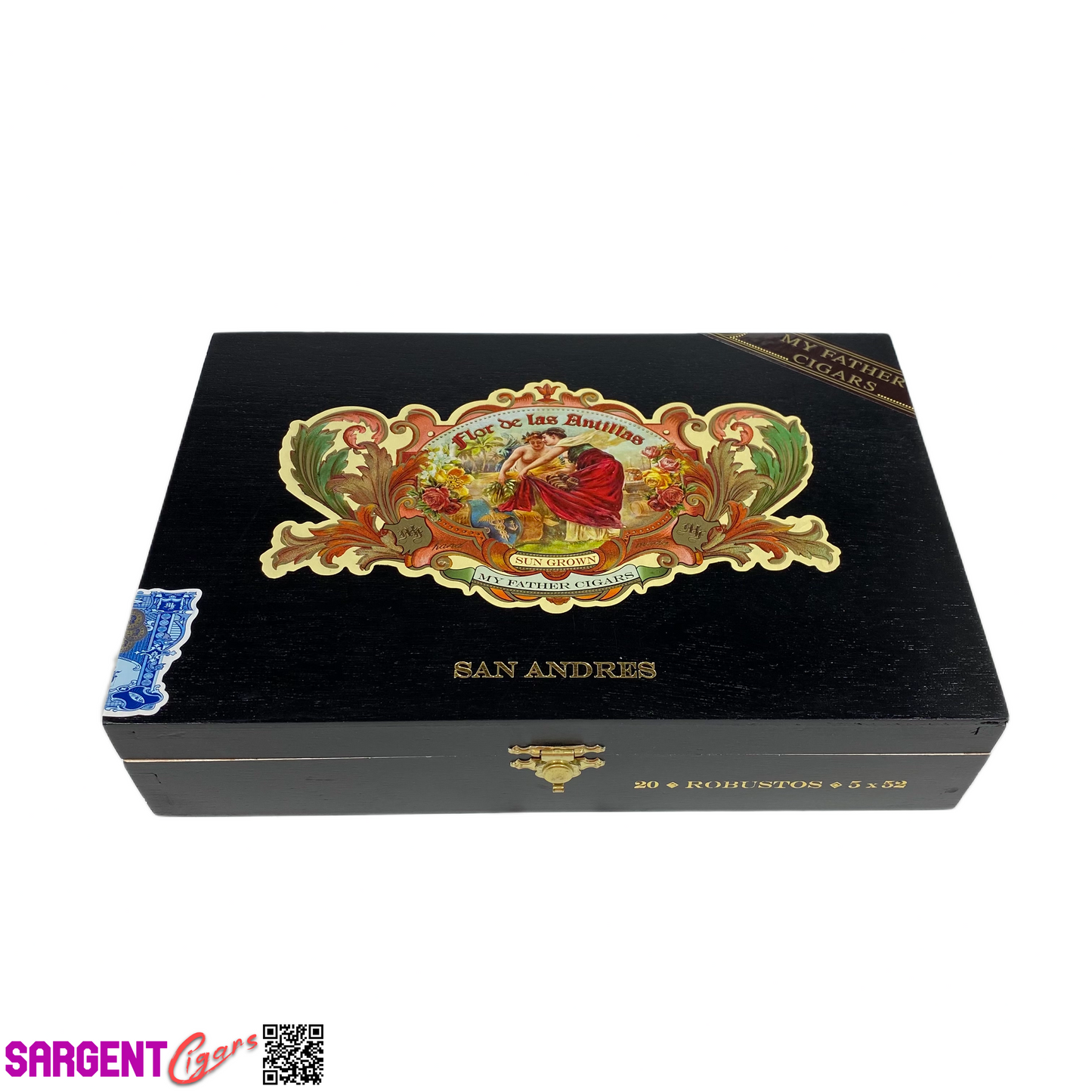 Flor De Las Antillas San Andres Robusto Empty Wooden Cigar Box 9x6x2
