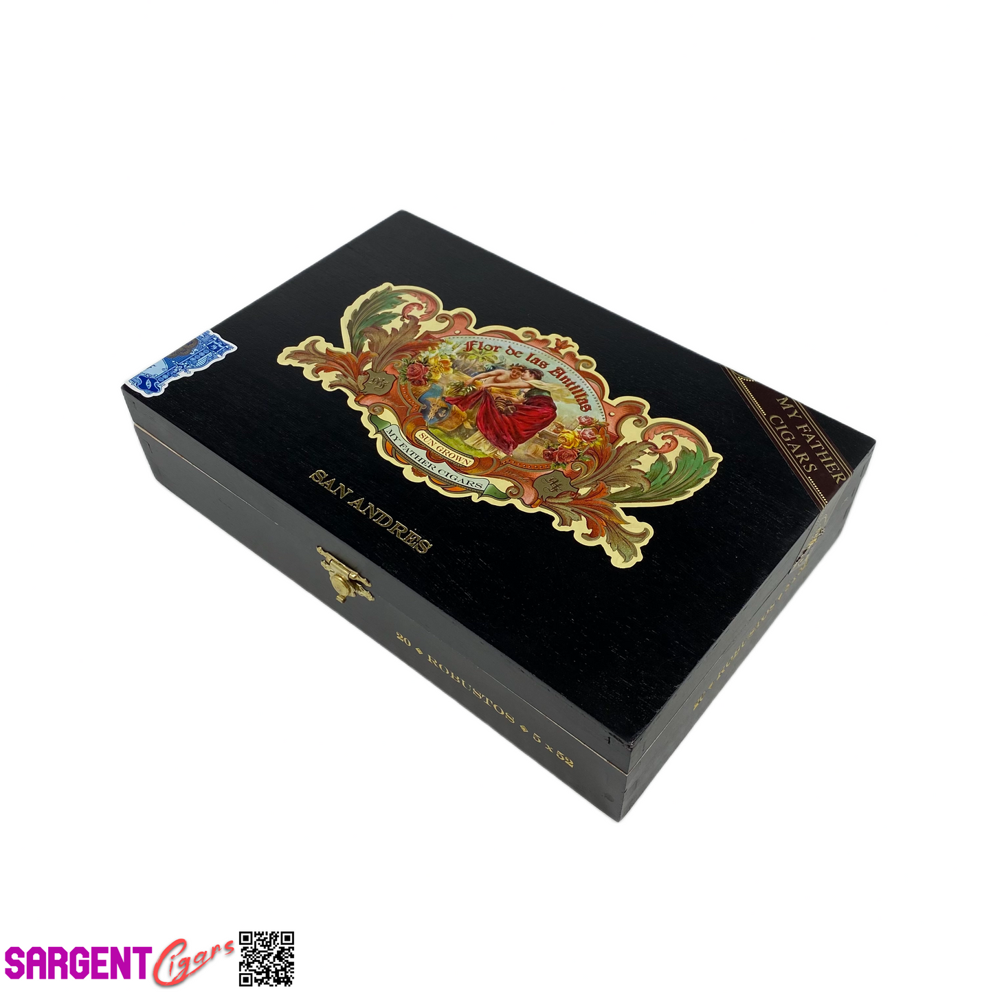 Flor De Las Antillas San Andres Robusto Empty Wooden Cigar Box 9x6x2