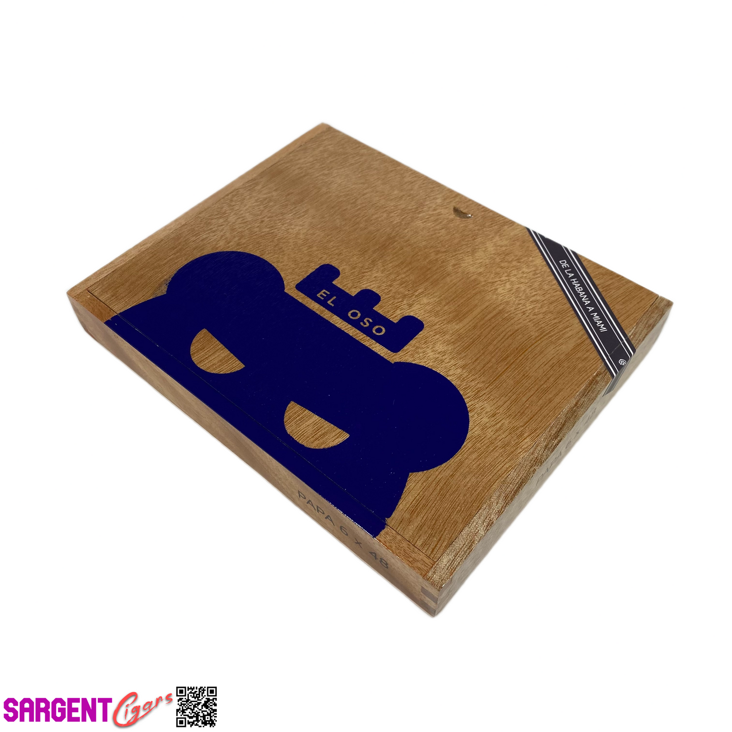 Warped Cigars El Oso Empty Wooden Cigar Box 8.25x6.75x1