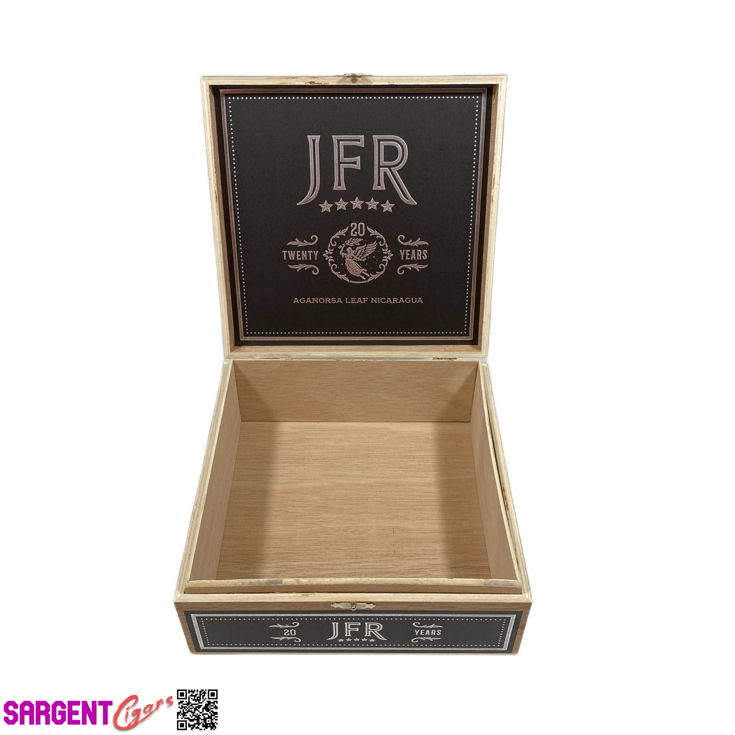 JFR 20th 7x70 Empty Wooden Cigar Box 8.25x8.25x3