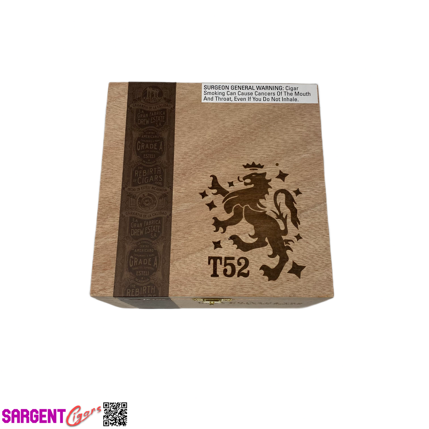 Liga Privada T52 Robusto Empty Wooden Cigar Box 6.25x6.25x4.25