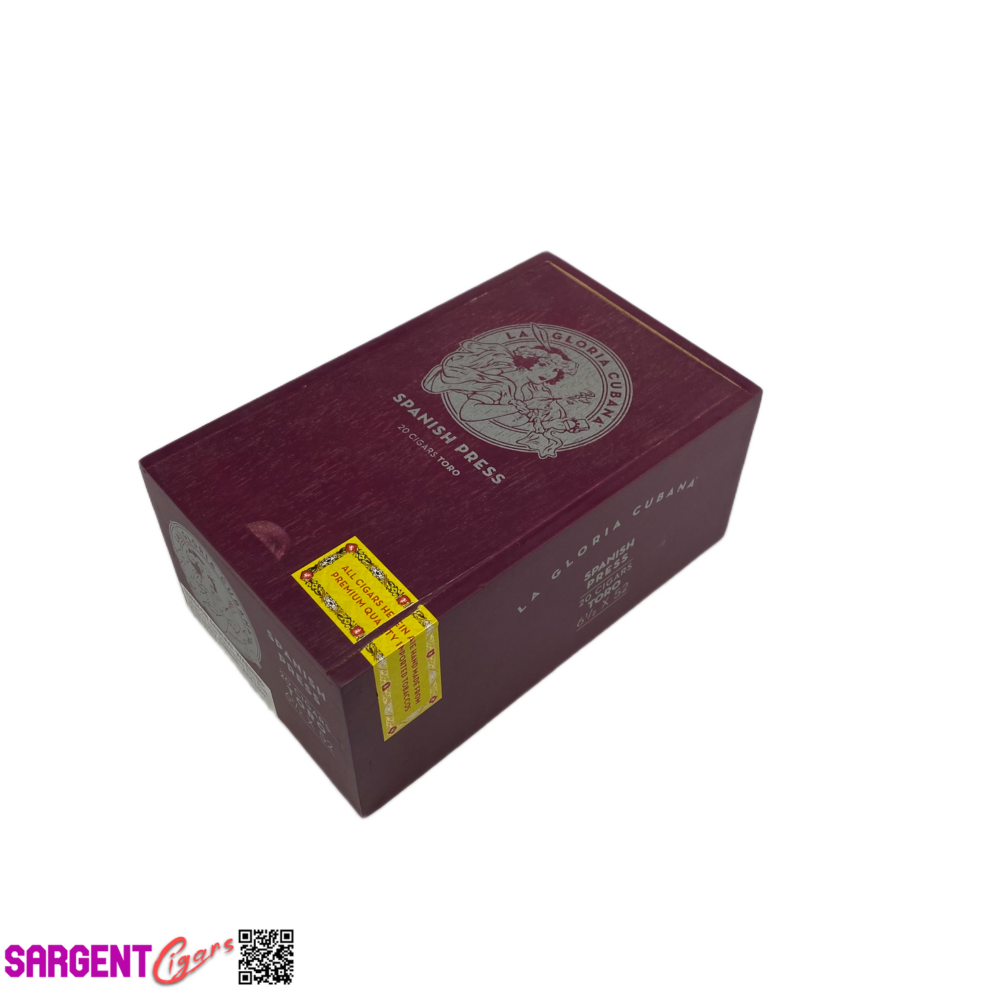 La Gloria Spanish Press Toro Empty Wooden Cigar Box 4.5x7x3