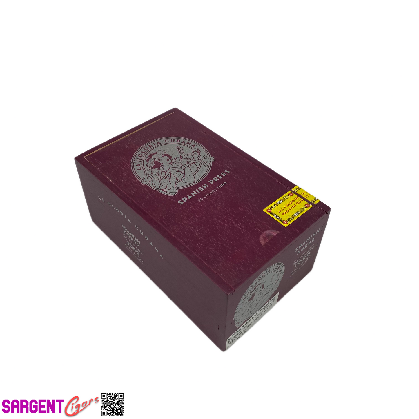 La Gloria Spanish Press Toro Empty Wooden Cigar Box 4.5x7x3