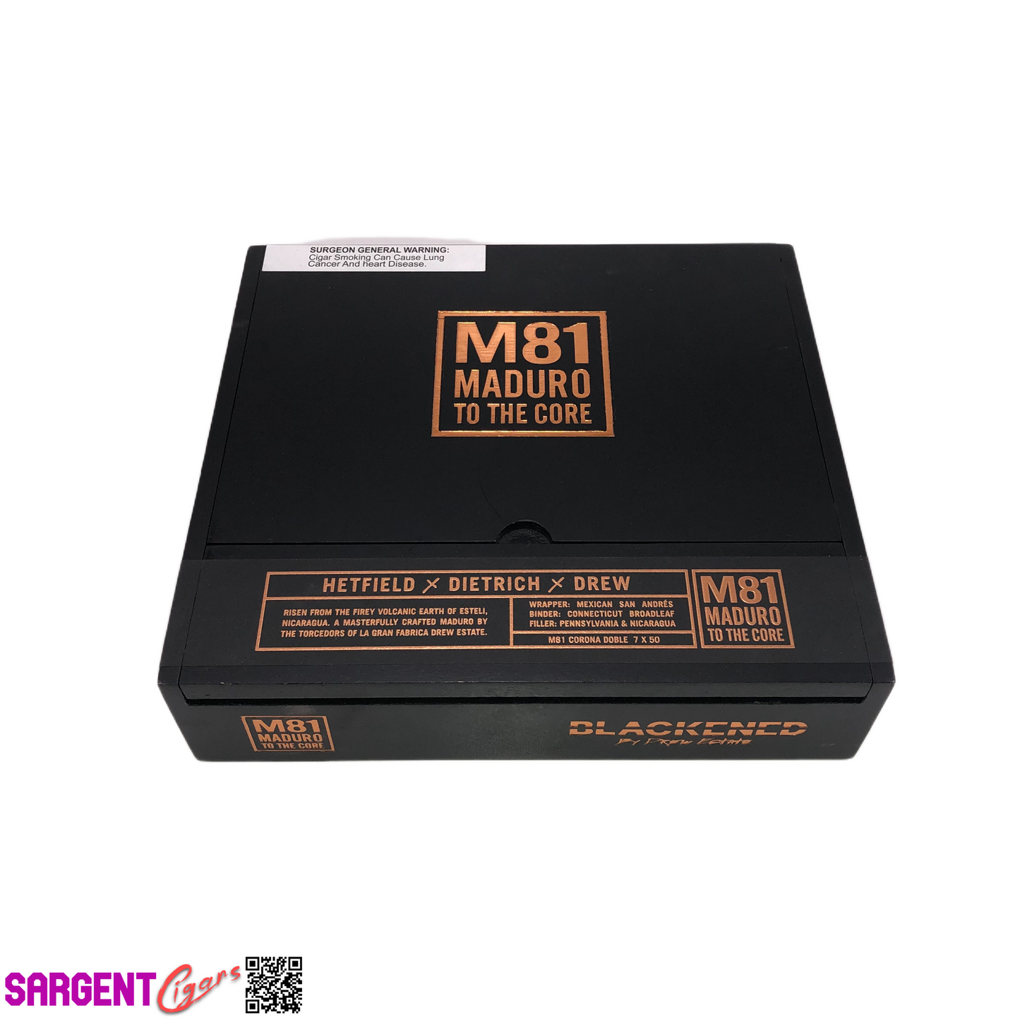 James Hetfield Metallica M81 Blackend Toro Empty Wooden Cigar Box 8.75x6.75x2.25