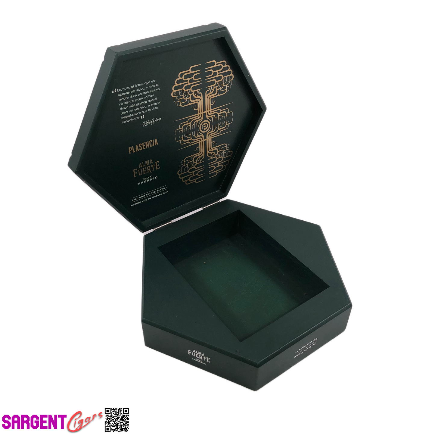 Plasencia Hexagon Empty Wooden Cigar Box 10x8.5x2.5