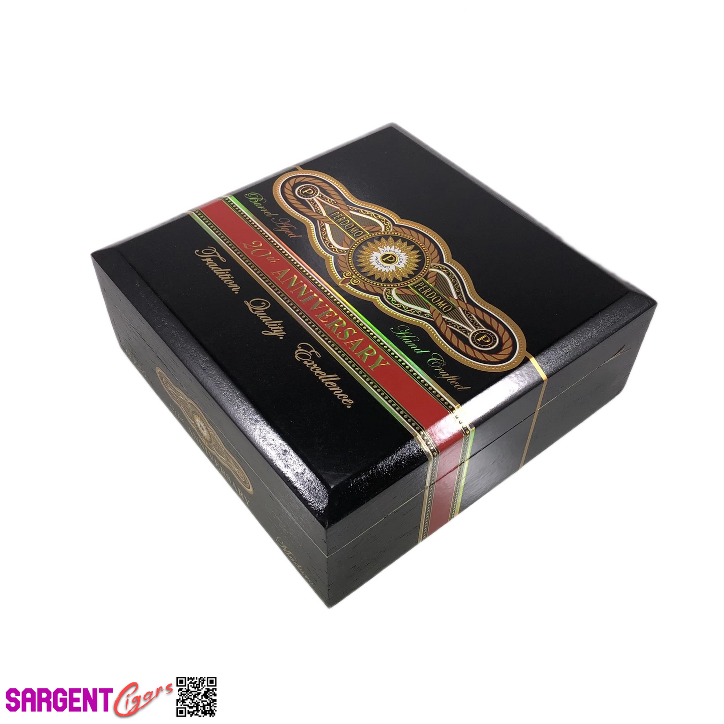 Perdomo 20th Anniversary Maduro Churchill Empty Wooden Cigar Box 8x8.25x3