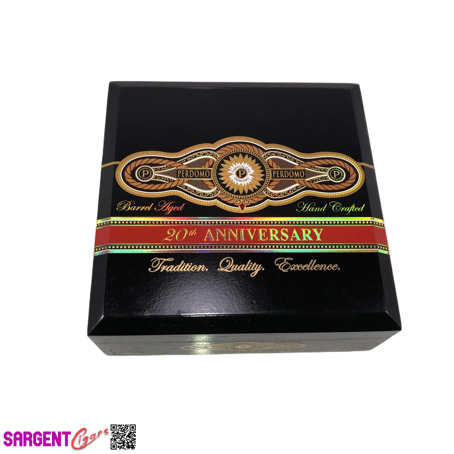 Perdomo 20th Anniversary Maduro Churchill Empty Wooden Cigar Box 8x8.25x3