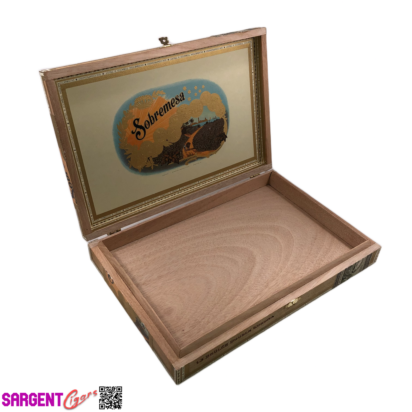Dunbarton Sobremesa Double Corona Empty Wooden Cigar Box 12.25x8.25x1.75