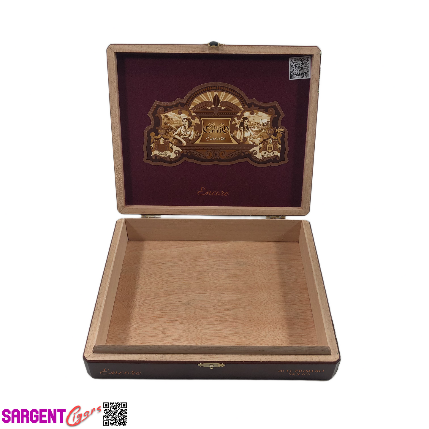 Ep Carrillo El Primero Empty Wooden Cigar Box 9.75x8.25x2