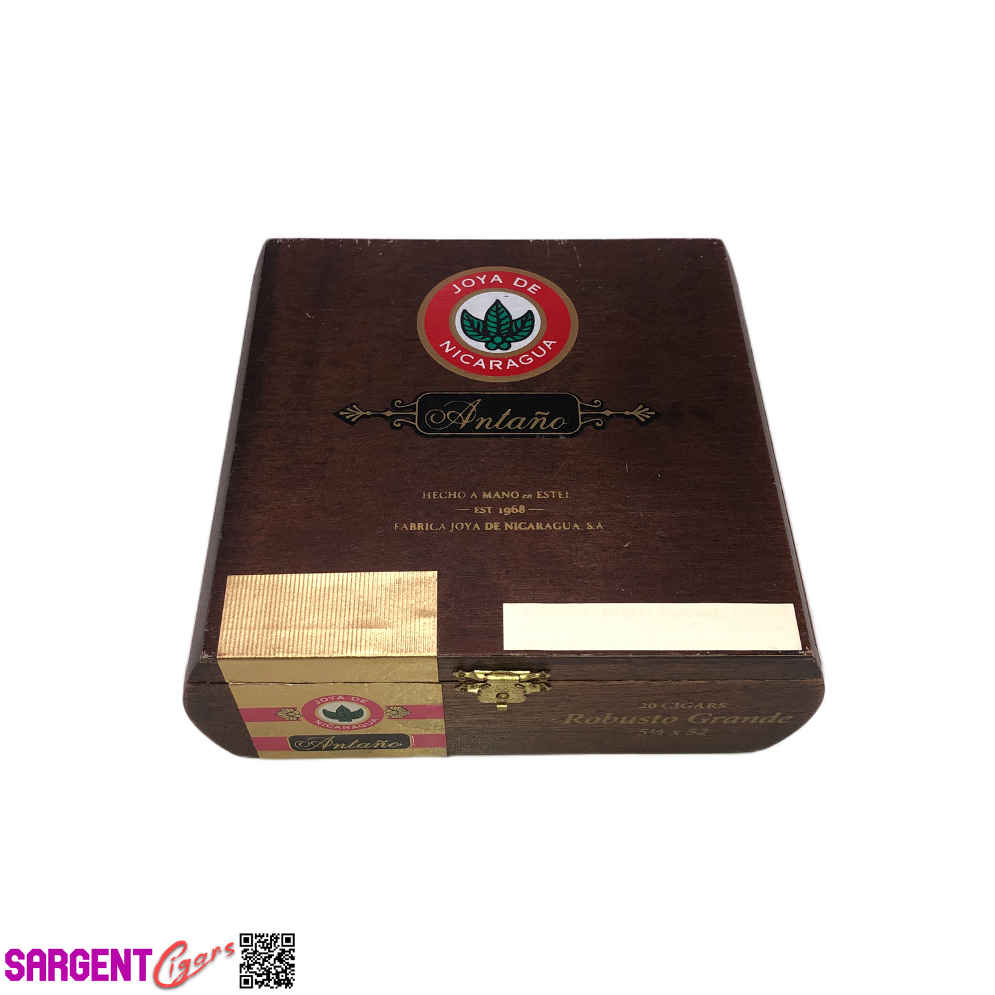 Joya De Nicaragua Robusto Grande Empty Wooden Cigar Box 6.75x6.25x2.5 (1)