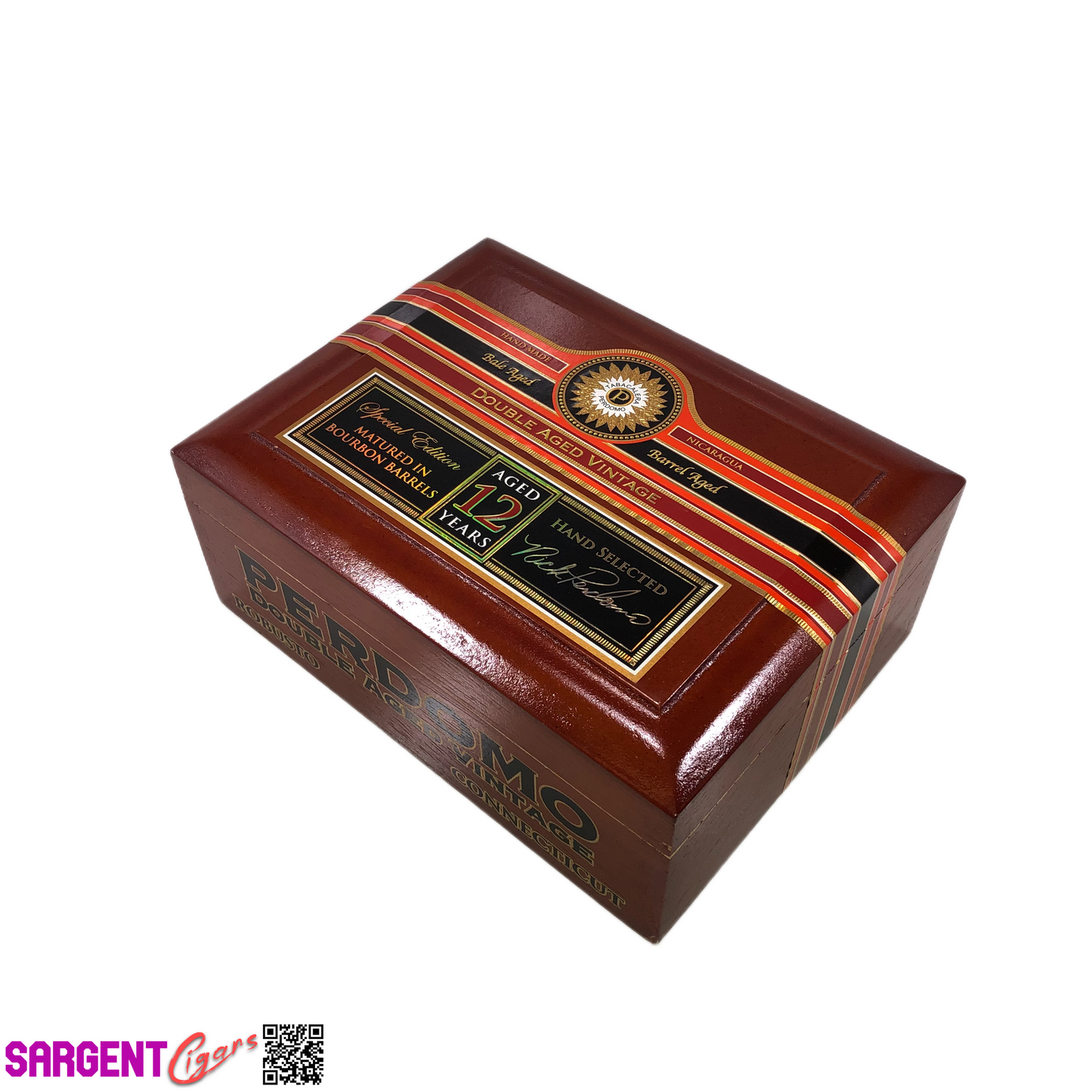 Perdomo Double Aged Vintage Connecticut Robusto Empty Wooden Cigar Box 8x6x3.25