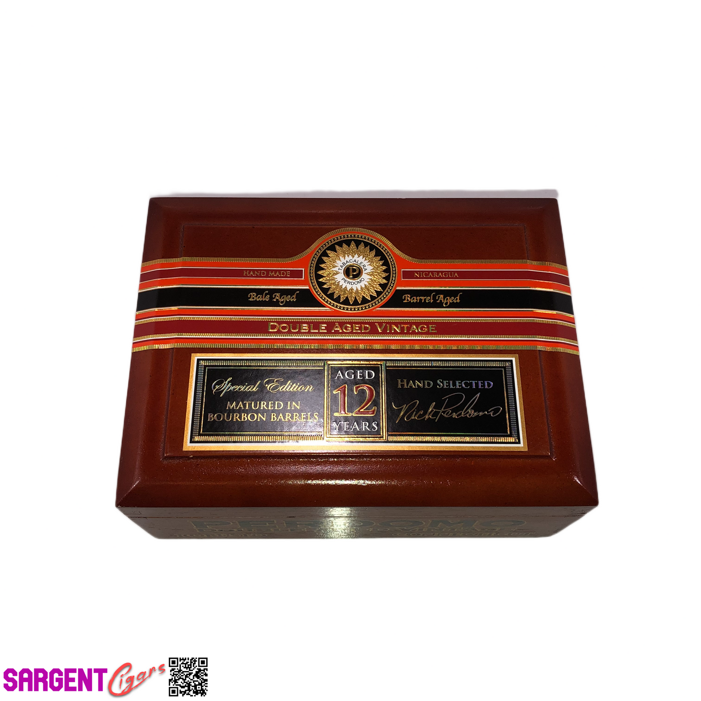 Perdomo Double Aged Vintage Connecticut Robusto Empty Wooden Cigar Box 8x6x3.25