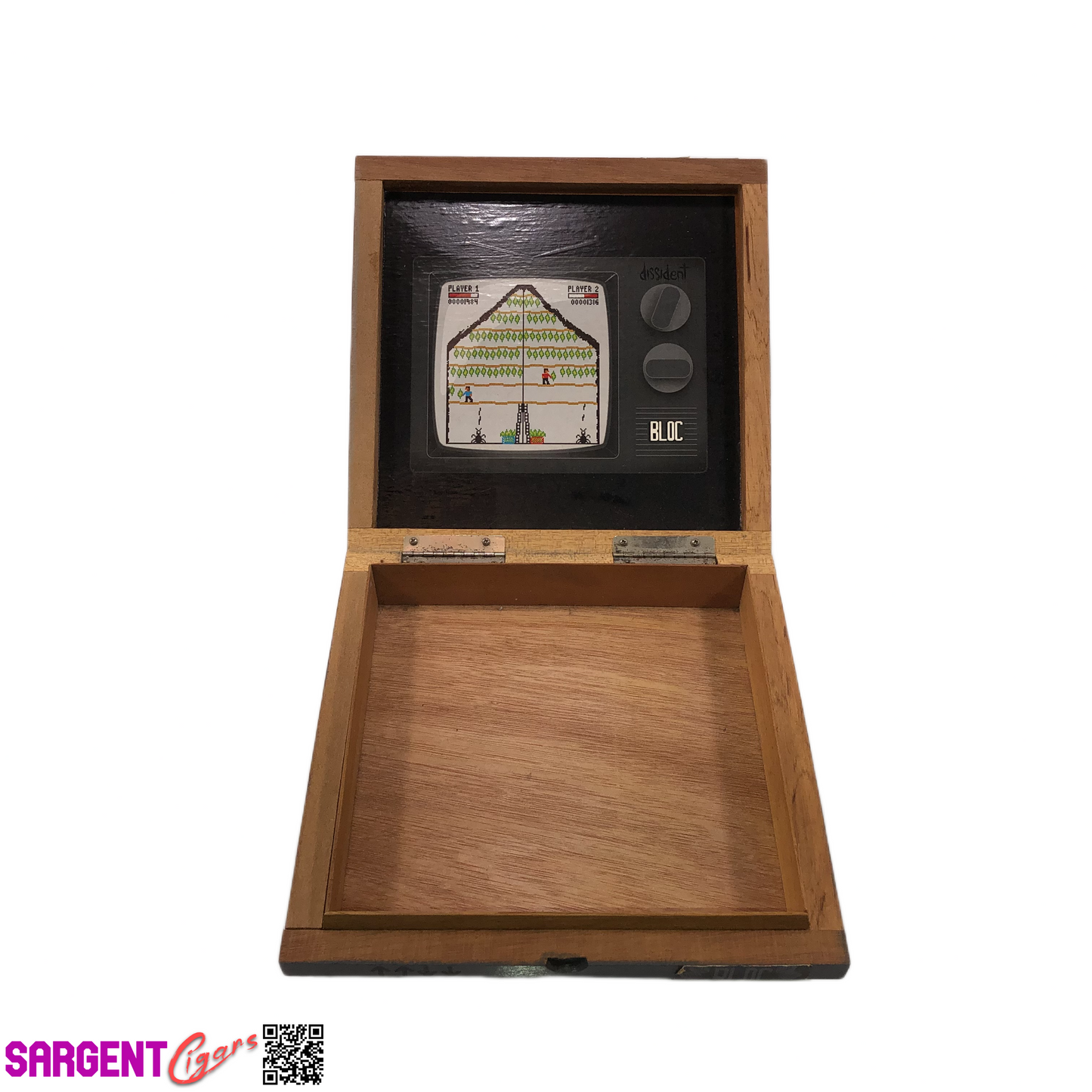 Dissident Bloc Empty Wooden Cigar Box 8.5x8.25x1.75