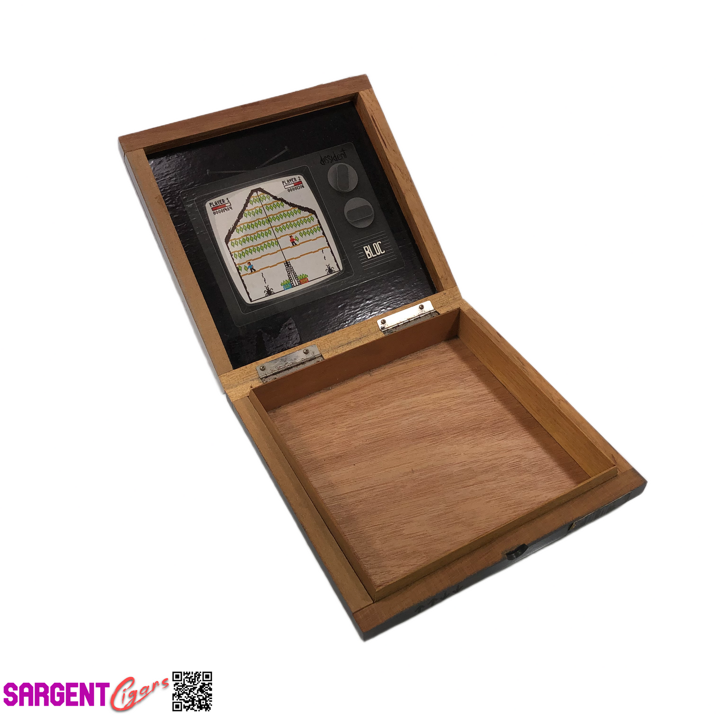 Dissident Bloc Empty Wooden Cigar Box 8.5x8.25x1.75
