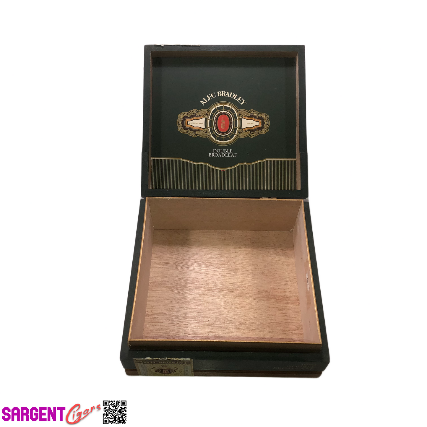 Alec Bradley Double Broadleaf Toro Empty Wooden Cigar Box 7.5x7x3