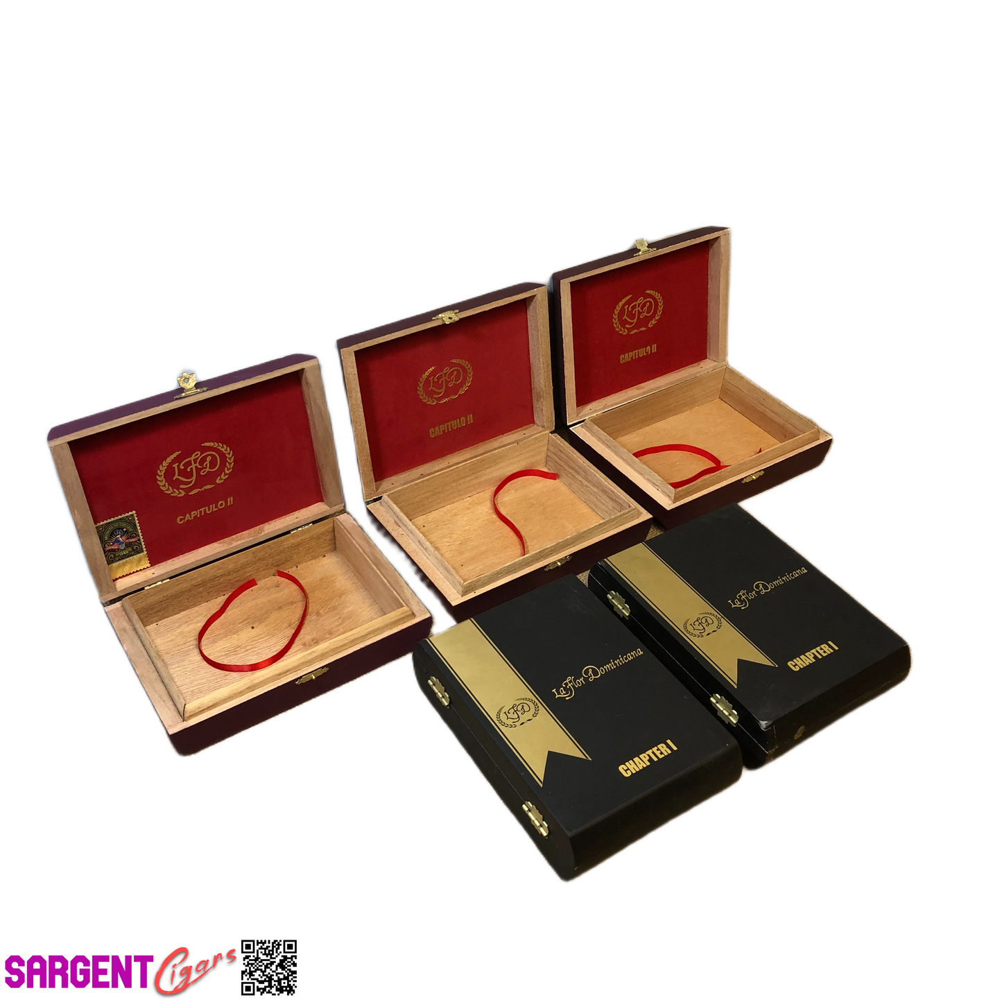Lot of 5 La Flor Dominicana Empty Wooden Cigar Boxes 8x5.5x2 #18