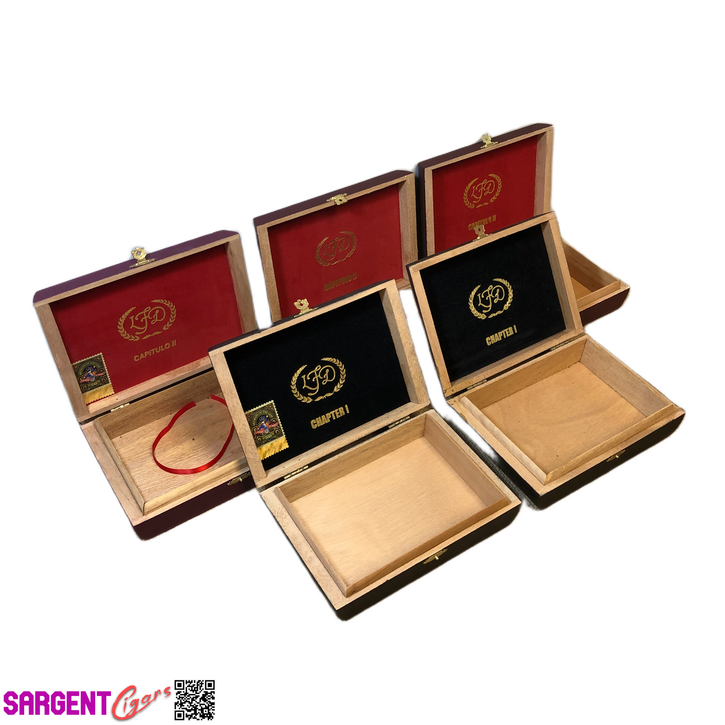 Lot of 5 La Flor Dominicana Empty Wooden Cigar Boxes 8x5.5x2 #18