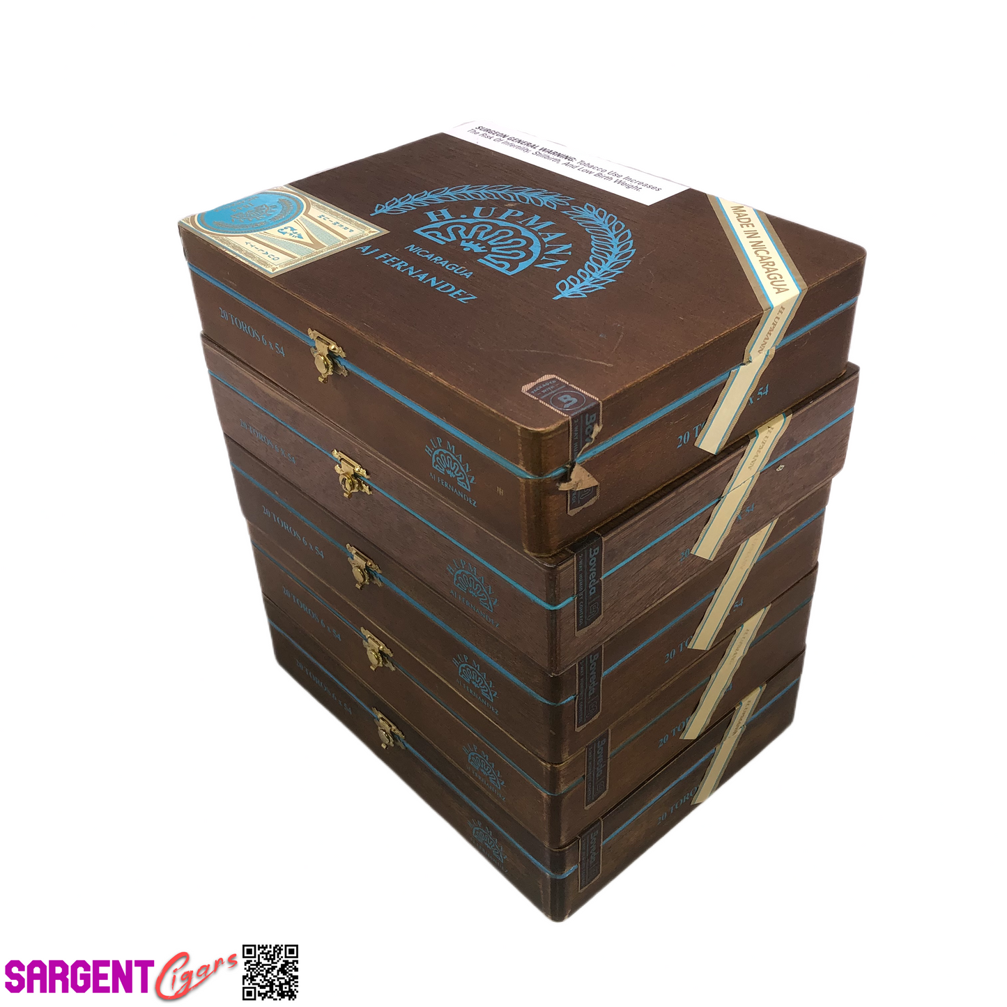 Lot of 5 H Upmann Toro Empty Wooden Cigar Boxes 9.5x7.25x2 #112