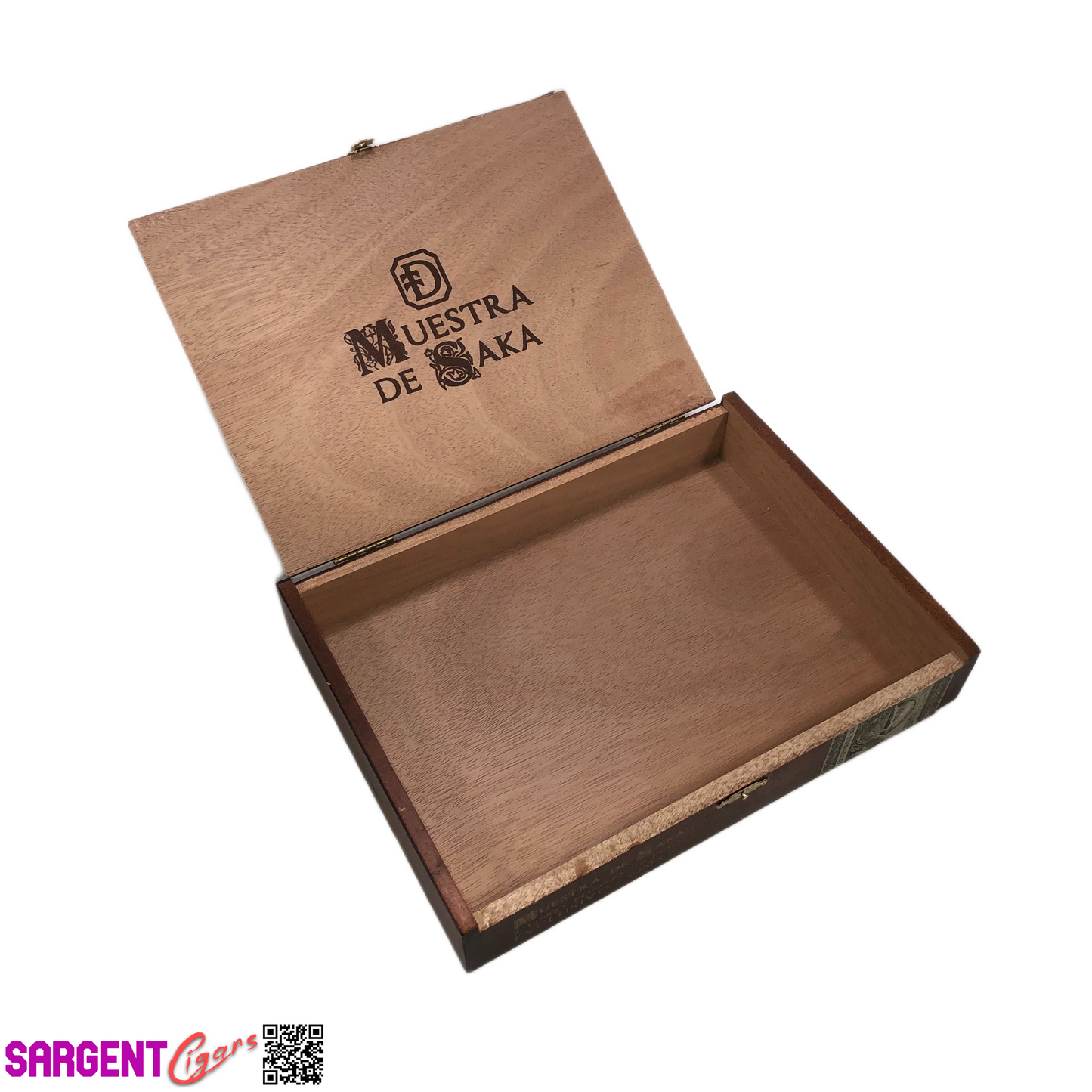 Muestra De Saka Exclusivo Empty Wooden Cigar Box 10x7.5x1.75