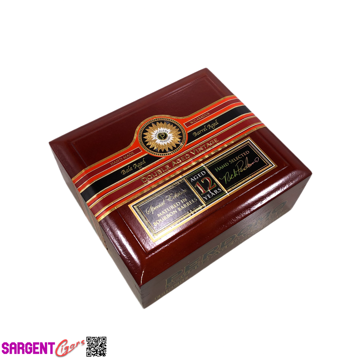 Perdomo Double Aged Vintage Conn Epicure Empty Wooden Cigar Box 8x7.25x3.5