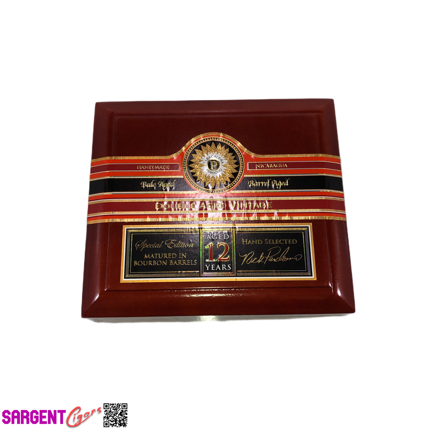 Perdomo Double Aged Vintage Conn Epicure Empty Wooden Cigar Box 8x7.25x3.5