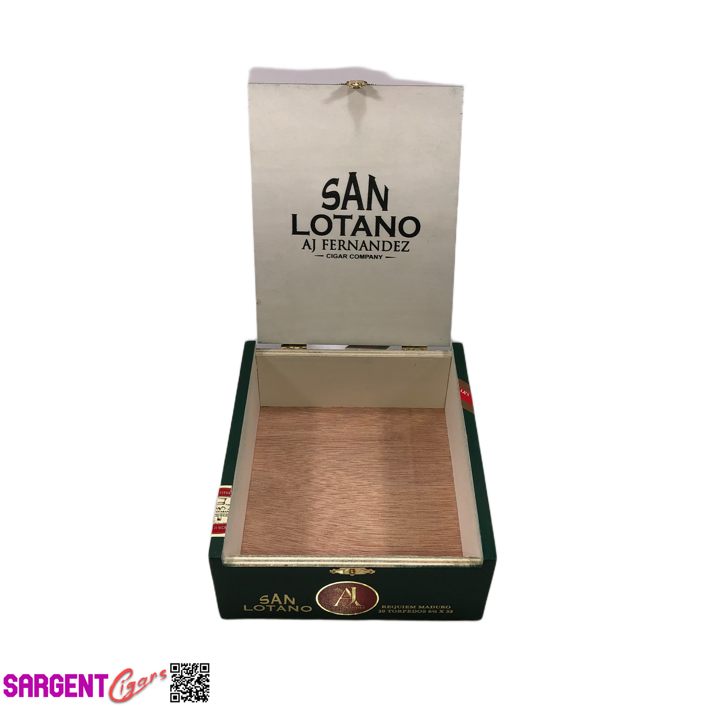 Aj Fernandez San Lotano Requiem Torpedo Empty Wooden Cigar Box 6.25x7.25x2.5
