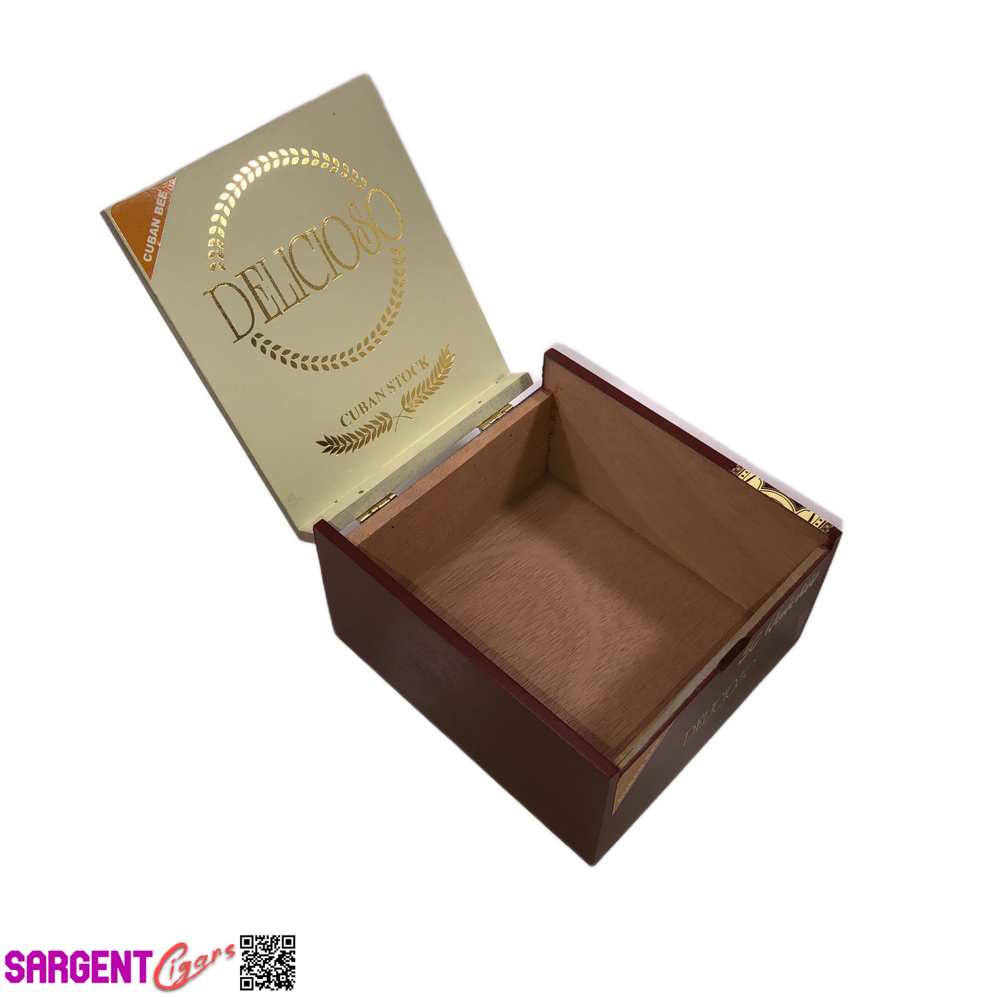 Delicioso Quickie Empty Wooden Cigar Box 5.25x5.75x3