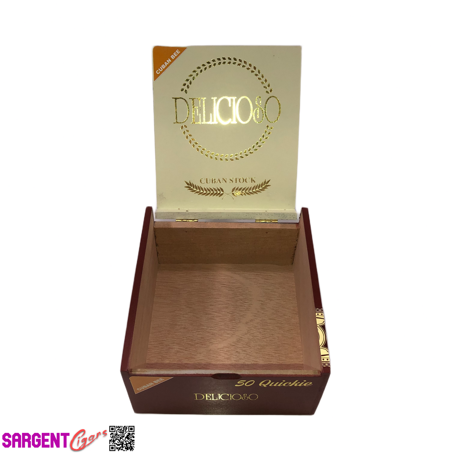 Delicioso Quickie Empty Wooden Cigar Box 5.25x5.75x3