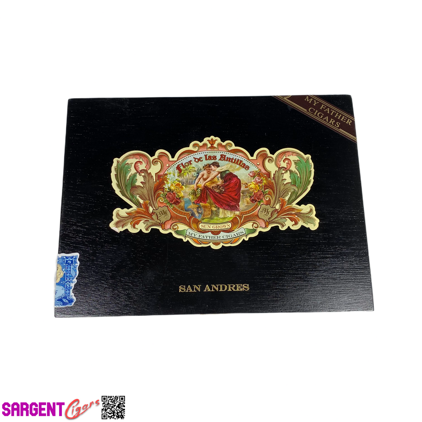 Flor De Las Antillas San Andres Toro Empty Wooden Cigar Box 9.5x7x2