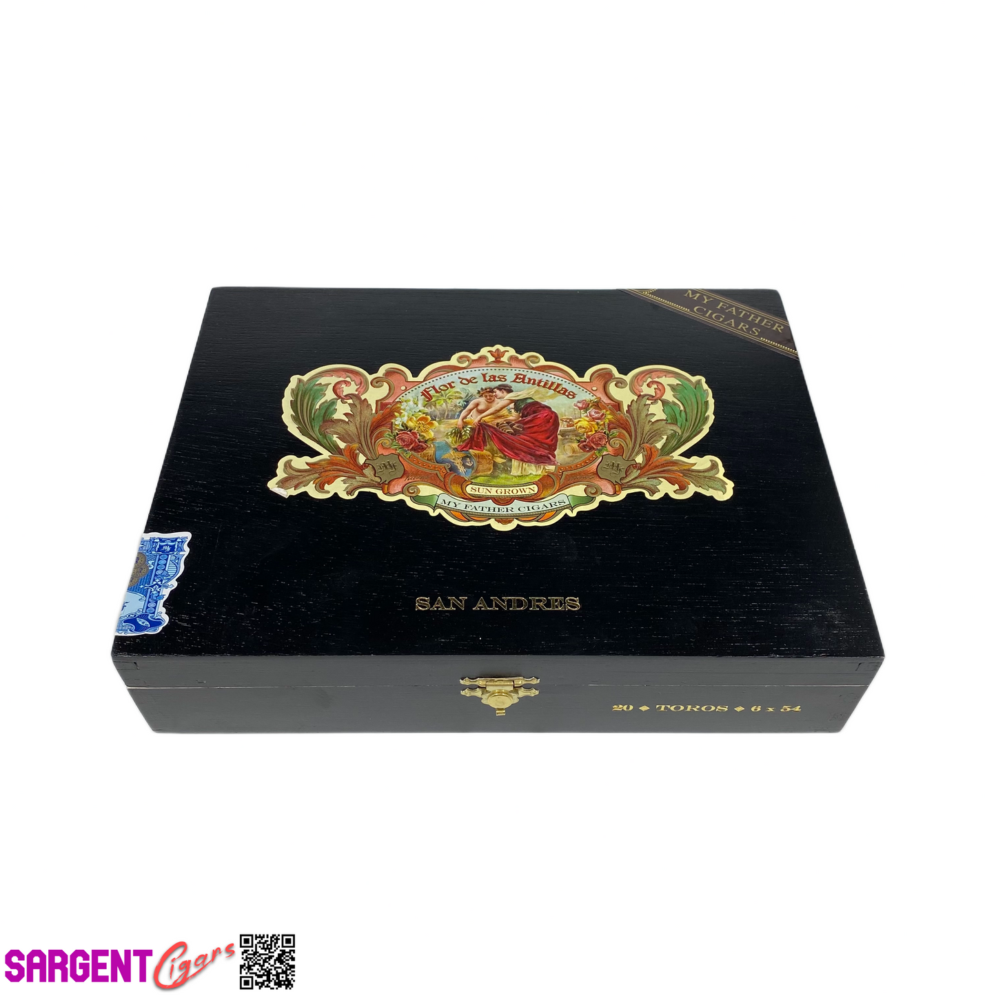 Flor De Las Antillas San Andres Toro Empty Wooden Cigar Box 9.5x7x2