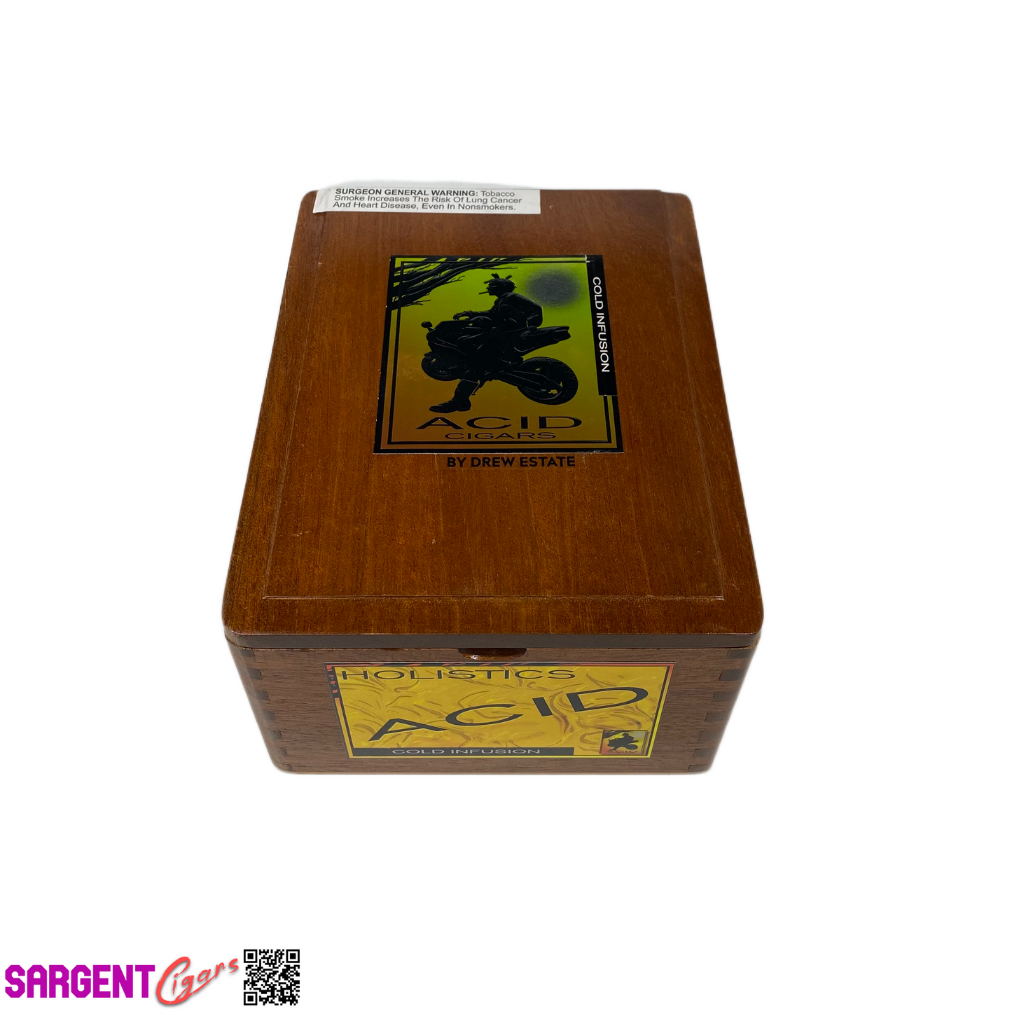 Acid Cold Infusion Empty Wooden Cigar Box 6x8.25x3.75