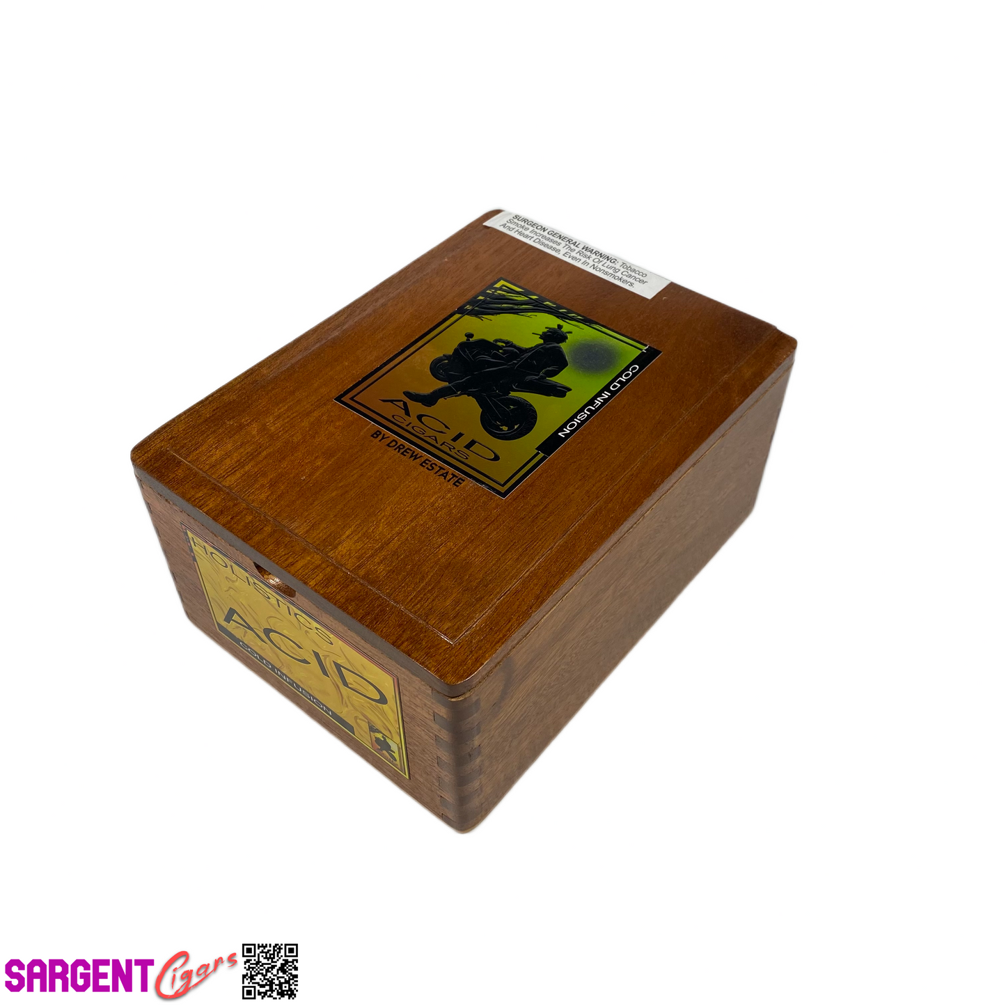 Acid Cold Infusion Empty Wooden Cigar Box 6x8.25x3.75