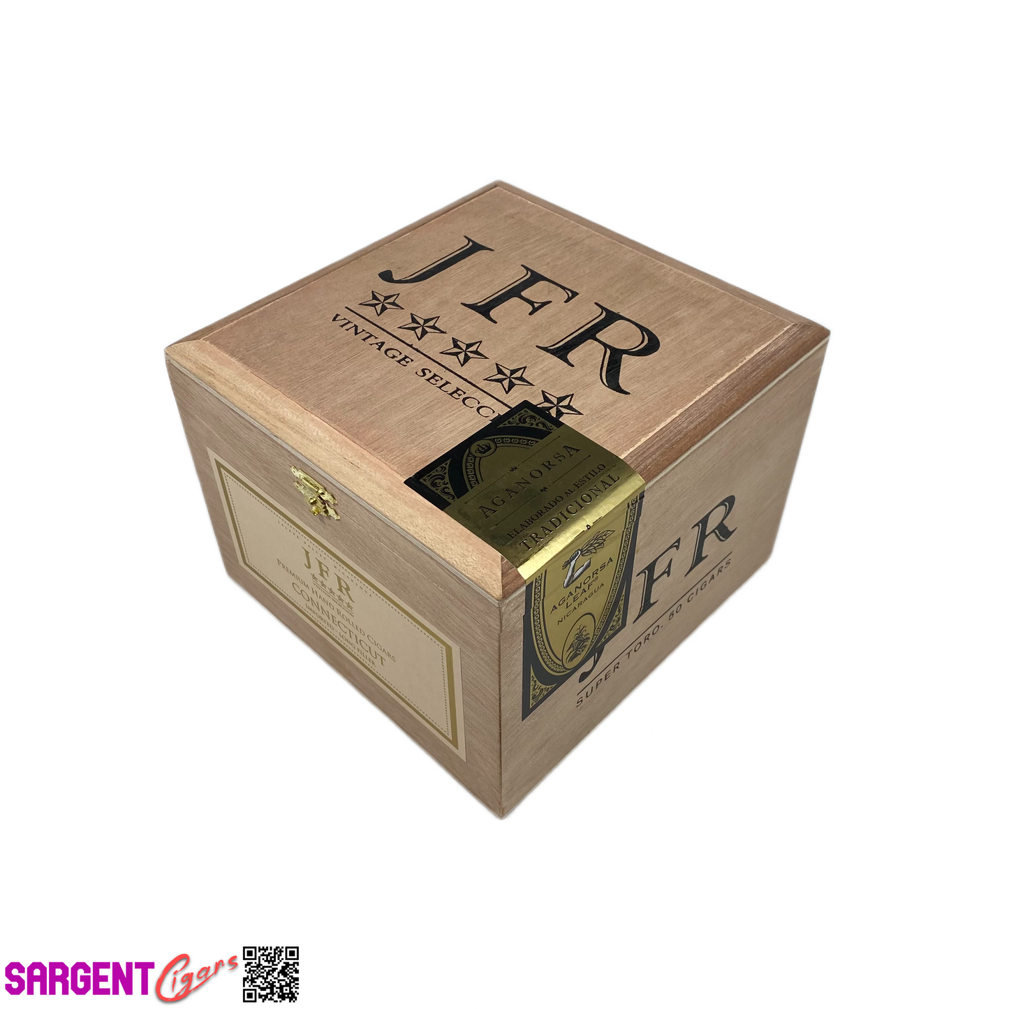 JFR Titan Connecticut Super Toro Empty Wooden Cigar Box 7.25x7.5x5.5