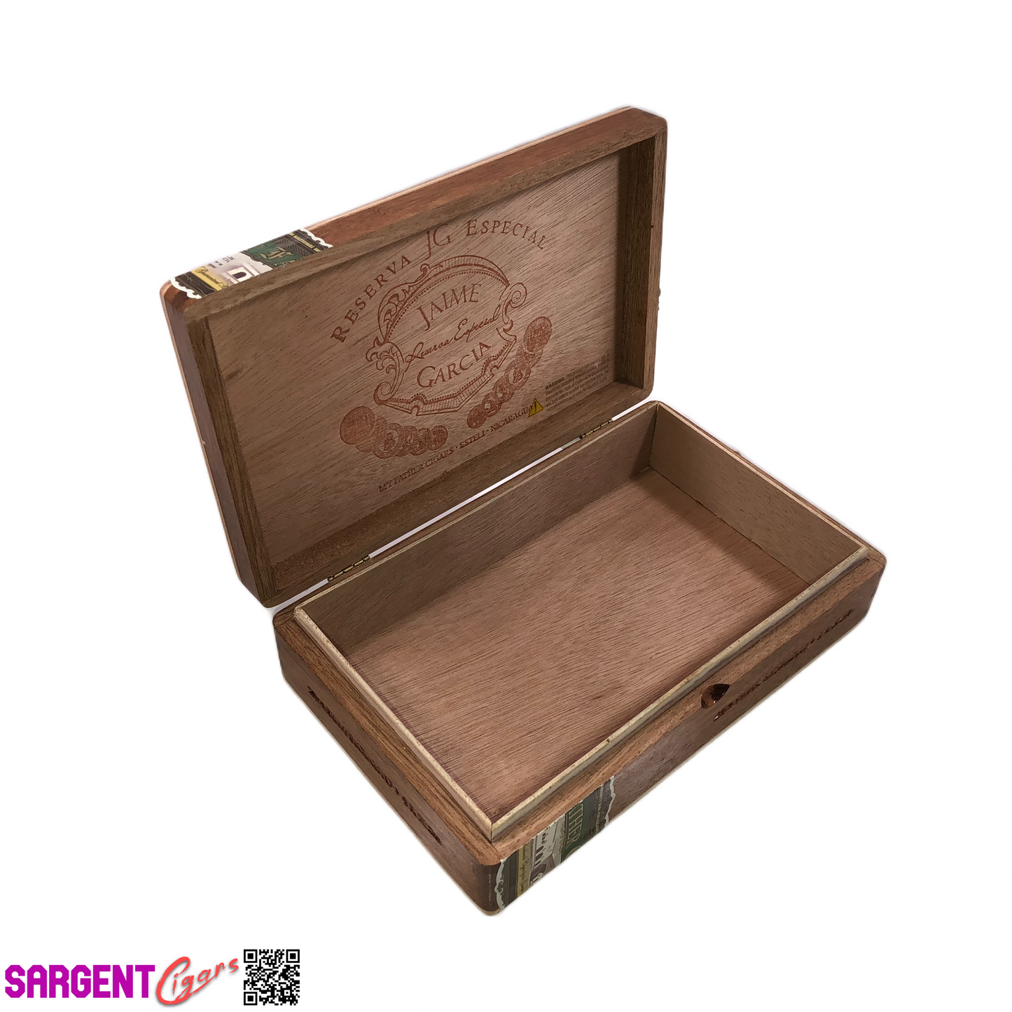 Jaime Garcia Petit Robusto Empty Wooden Cigar Box 8.75x5.5x2.25