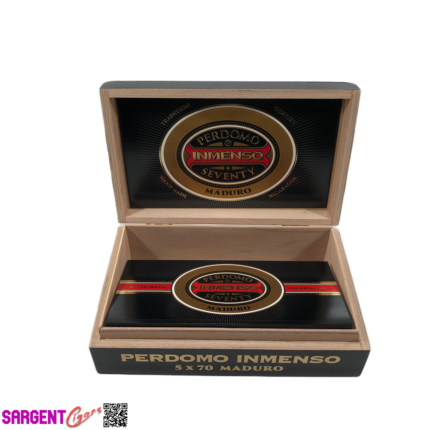 Perdomo Inmenso 5x70 Maduro Empty Wooden Cigar Box 9.75x6x2.75