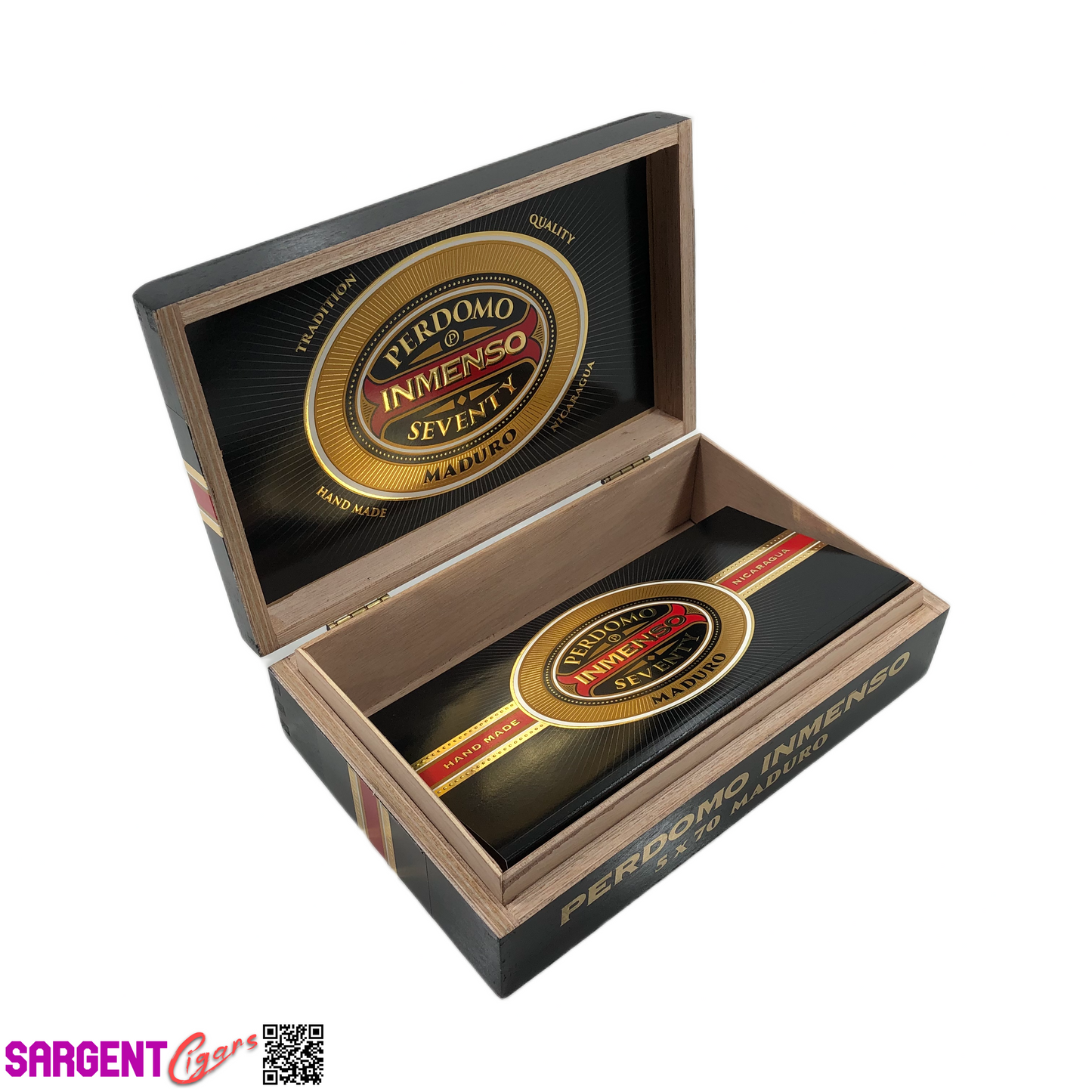 Perdomo Inmenso 5x70 Maduro Empty Wooden Cigar Box 9.75x6x2.75