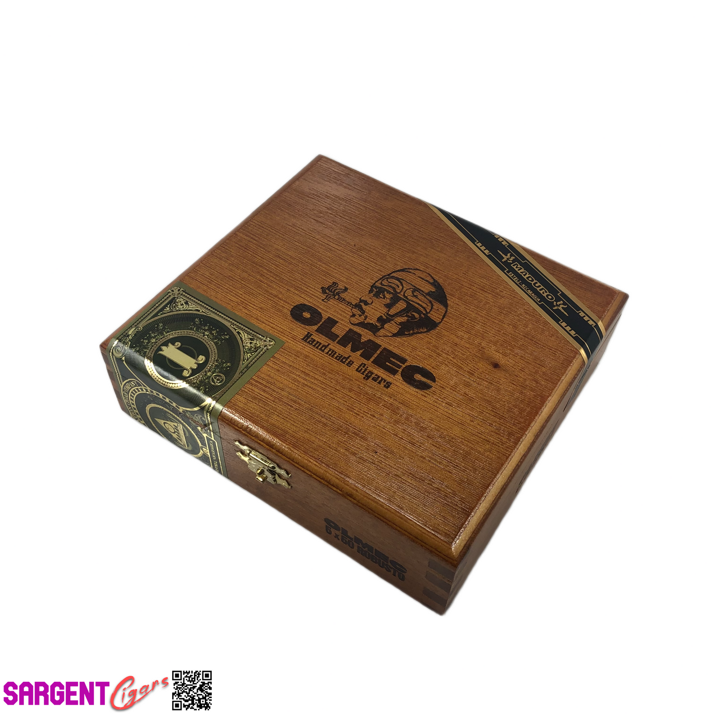 Olmec Robusto Empty Wooden Cigar Box 6.25x5.75x2 (1)