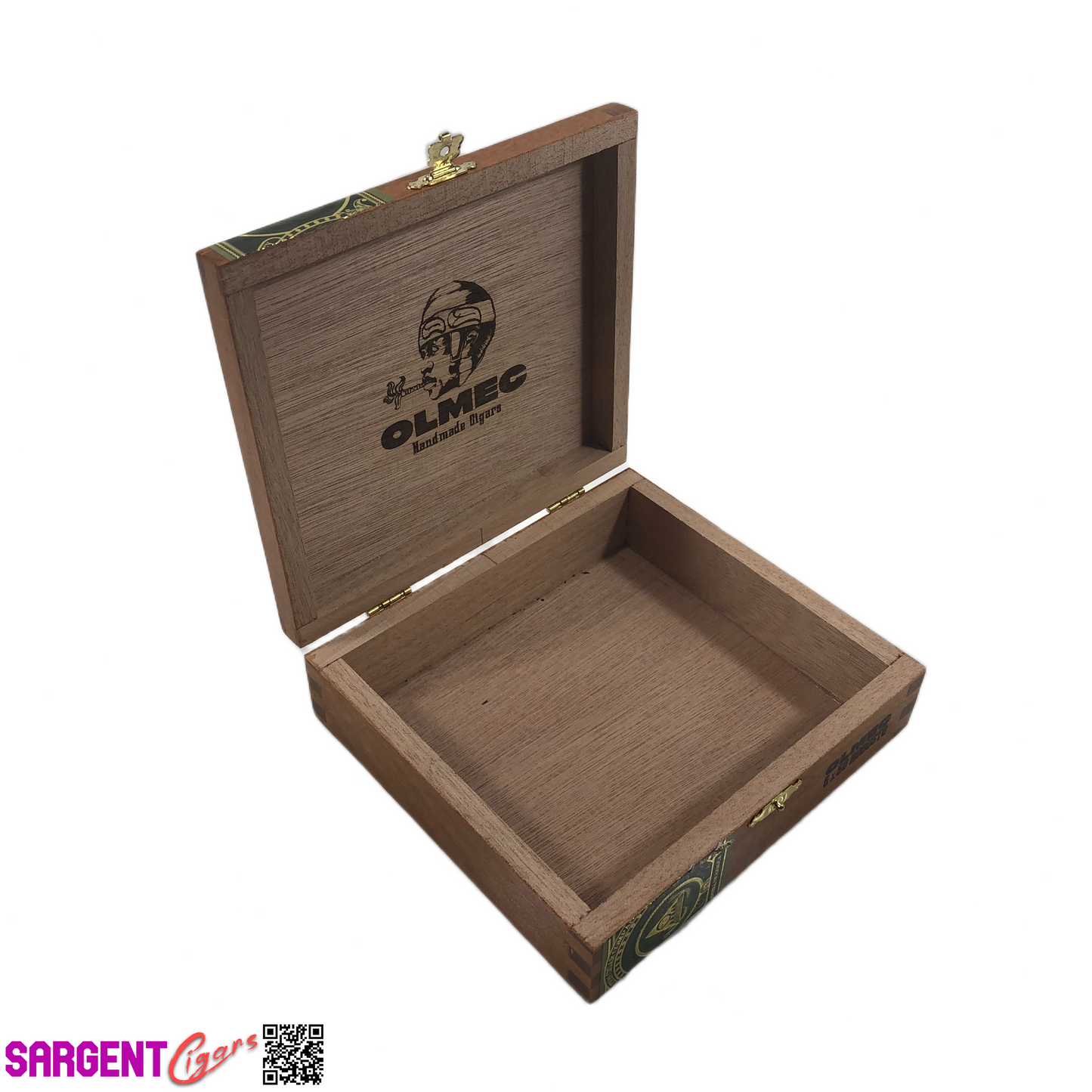 Olmec Robusto Empty Wooden Cigar Box 6.25x5.75x2 (1)