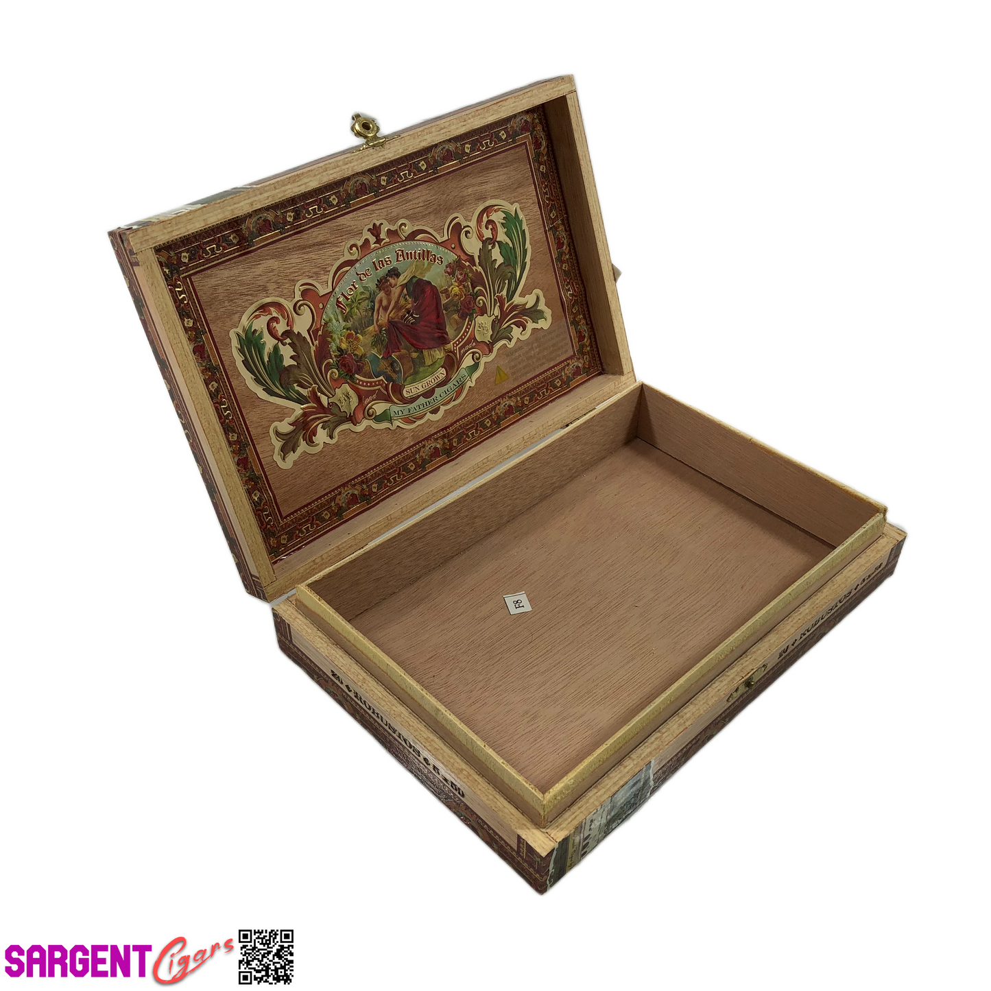Flor De Las Antillas Robusto Empty Wooden Cigar Box 9x6x1.75