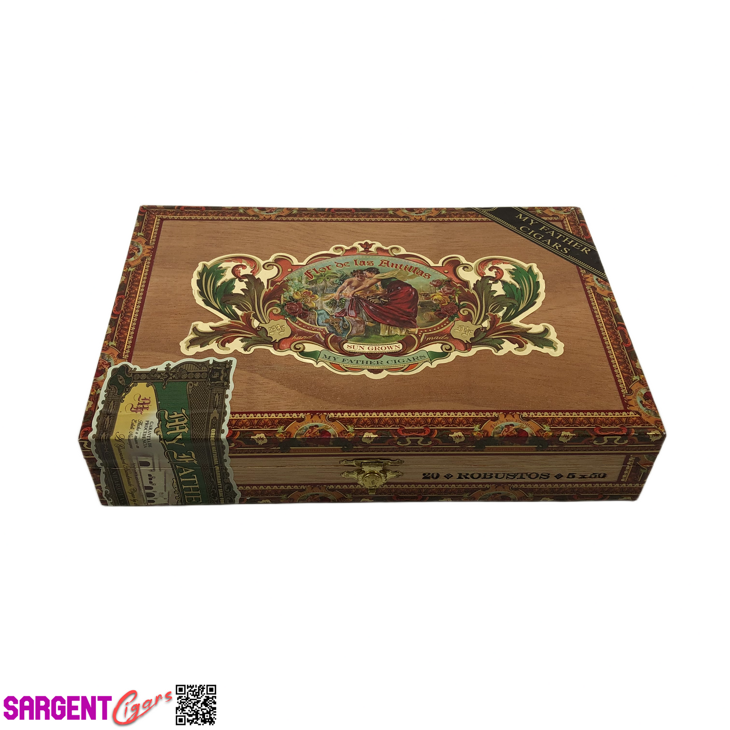 Flor De Las Antillas Robusto Empty Wooden Cigar Box 9x6x1.75