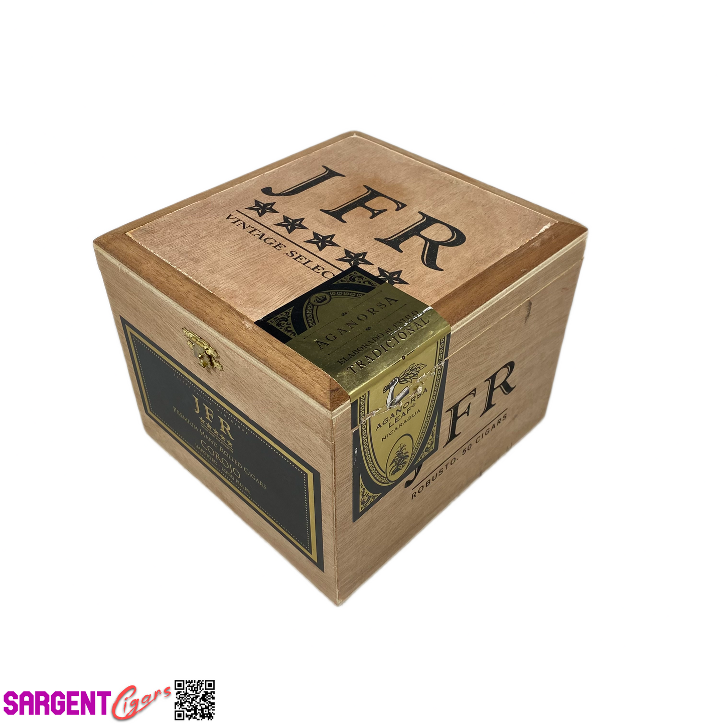 JFR Titan Corojo Robusto Empty Wooden Cigar Box 6.5x7.25x5.5