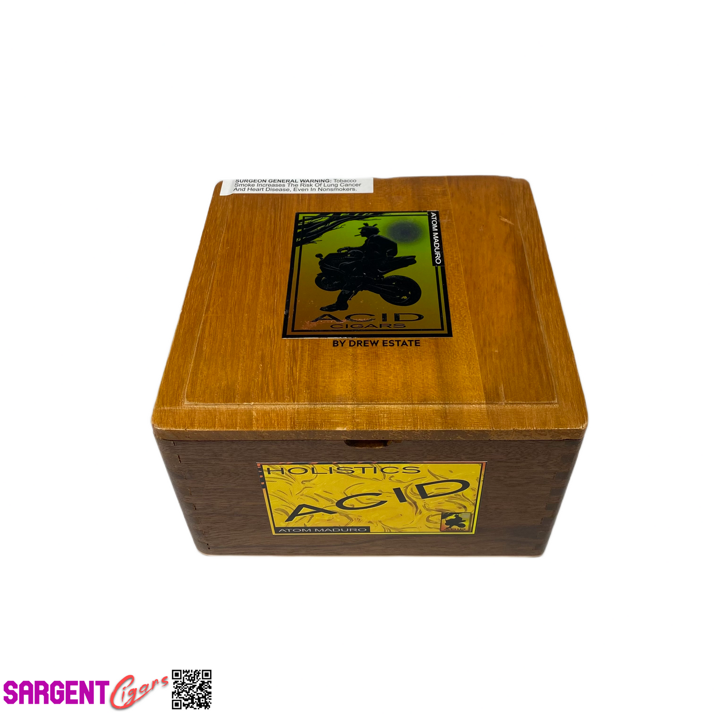 Acid Atom Maduro Empty Wooden Cigar Box 7.25x7.25x4.25